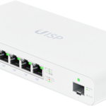 Router Wireless MicroPoP, Ubiquiti, 8 Porturi RJ45 Gigabit, 1 Port SFP, PoE, Alb, 210.4x95x29mm