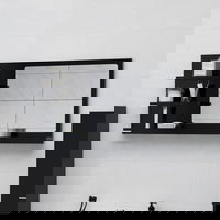 Oglindă de baie, negru, 90 x 10,5 x 45 cm, PAL