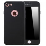 Husa Apple iPhone 7 Flippy Full Silicone 360 Negru + Folie de protectie, Alotel