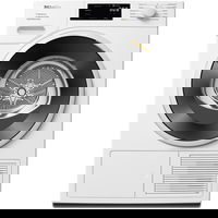 Uscator de rufe Miele TSF763WP EU1 LW, EcoSpeed, 8 kg, DirectSensor, afisaj mare, clasa energetica C, GreenPerformance, EcoSpeed, Miele@home, Wash2Dry