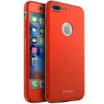 Husa ipaky 360 folie sticla iphone 7 plus red, iPaky