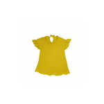 Bluza cu maneca scurta si volanase copii din muselina Shimmery Sunflower 3-4 ani