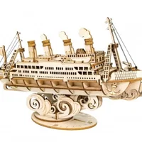 Puzzle 3D din lemn Robo Time din 145 de piese - Navă de croazieră