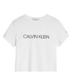 CALVIN KLEIN, Tricou slim fit de bumbac organic, Alb optic, 116 CM