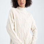 Rochie-pulover cu model torsade
