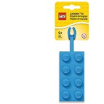Eticheta bagaje caramida 2x4 albastra lego, Lego