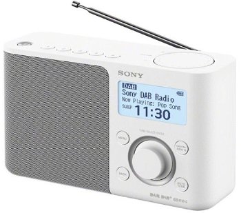 Radio portabil, Sony, DAB/DAB+ Sony XDR-S61D, cu afisaj LCD, Alb
