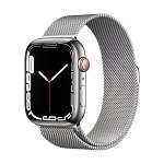 Apple Watch 7, GPS, Cellular, Carcasa Silver Stainless Steel 45mm, Silver Milanese Loop