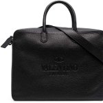 Valentino Garavani Leather Briefcase BLACK