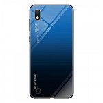 Husa Spate Upzz Gradient Glass Pentru Samsung Galaxy A10 ,spate Sticla Rezistenta , Negru Albastru