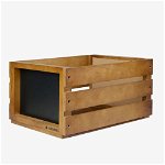 Cutie de depozitare din lemn pentru albume de vinil Navaris, 80 discuri, Maro, 53026.01.05, Navaris