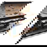 Banc de lucru cu placă cu cârlige și sertar