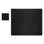 Set Mousepad si 1 suport pahar Flexi L din piele cu doua fete pentru protectie birou UNIKA negru/gri, UNIKA