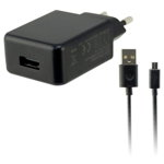Încărcător de Perete + Cablu Micro USB KSIX USB 2A Negru, KSIX