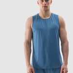 Tank top de antrenament regular din materiale reciclate pentru bărbați - albastru, 4F Sportswear