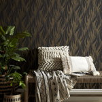 Tapet Ripple, Bracken Gold and Black Luxury Feature, 1838 Wallcoverings, 5.3mp / rola , 1838 Wallcoverings