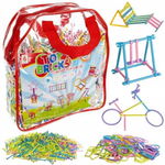 Set constructie 1000 piese multicolore diverse forme si bete geanta depozitare, Albacom