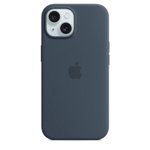 Husa de protectie Apple Silicone Case cu MagSafe pentru iPhone 15 Storm Blue, Apple