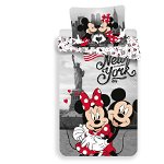 Set de pat Single Ranforce Mickey Mouse By Disney, Minnie and Mickey in New York, bumbac ranforce, 140x200 - Mickey Mouse by Disney, Multicolor, Mickey Mouse by Disney
