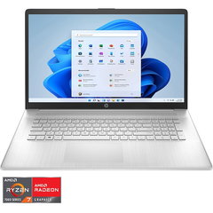HP Laptop HP 17-cp3000nq, procesor AMD Ryzen™ 7 7730U pana la 4.50 GHz, 17.3 inch, Full HD, IPS, 16GB DDR4, 1TB SSD, AMD Radeon™ Graphics, Windows 11 Home, Argintiu, HP