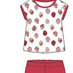 Pijama copii Chicco, alb cu rosu, 35387