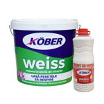 Vopsea lavabila interior Kober Weiss, alb, 15 l + amorsa 3 l, Kober