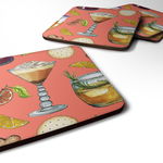 Caroline`s Treasures Carolines Comori BB5201FC Băuturi și cocktail-uri salmon spuma Coaster Set de 4 Multicolore 3 1/2 x 3 1/2, 