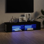 Comoda TV cu lumini LED, negru, 135x39x30 cm