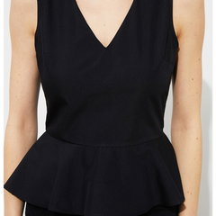 Trendyol Collection Black V-Neck Flounce Woven Blouse TWOSS19XB0065