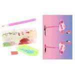 Set creativ cu diamante rotunde Diamond Painting Nature 15x10 cm, Toi-Toys, Flamingo