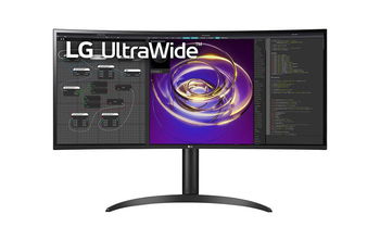 Monitor 34" LG 34WP85CN-B, QHD 3440*1440, IPS, 21:9, 300 cd/ mp, 1000:1, 5 ms GTG/ 1 ms MBR, 178/ 178, curbat, HDR 10, Flicker safe, PBP, 2* HDMI, DP, USB-C, Headphone out, boxe 2* 7W, VESA 100* 100, culoare negru