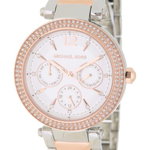 Ceasuri Femei MICHAEL Michael Kors Womens Crystal Encrusted Two-Tone Bracelet Watch 40mm 2t SilverRose