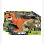 Dinozaur T-Rex Plimbaret Cu Lumini Si Sunete Portocaliu, 30 Cm, 