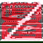 Set scule MILWAUKEE 38 piese 1/4`, chei combinate, socket 6PT, bara extensie, maner, ratchet, surubelnita, dimensiuni 5; 6; 8 mm, PZ1; PZ2; PZ3, PH1; PH2; PH3, T15H; T20H; T25H; T27H; T30H; T40H, MILWAUKEE