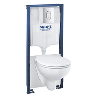 Set rezervor incastrat Grohe Solido 5 in 1, cu vas WC rimless, clapeta si capac, alb, Grohe