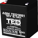 Acumulator 12V Stationar VRLA, Dimensiuni 90 x 70 x 98 mm, Baterie 12V 6.1Ah F2, TED Electric TED003171, TED Electric