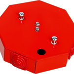 Cutie de protecție împotriva incendiilor Simet PIP-1AN R3x2x4 octogonal, E90, ramificat, dimensiuni 115x28x123mm, roșu 84621616, Simet