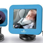 Monitor video digital bebelusi pentru acasa si masina Bayby BBM 7030, Raza de actiune 250 m, Ecran LCD 3,5”, 2.14 GHs (Albastru)