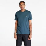 FRED PERRY Ringer T-Shirt Petrol Blue, FRED PERRY