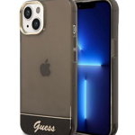 Husa iPhone 14 Plus Guess Camera Outline Translucent Negru