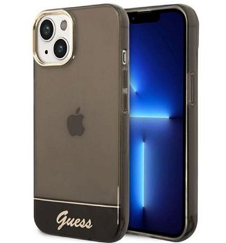 Husa iPhone 14 Plus Guess Camera Outline Translucent Negru