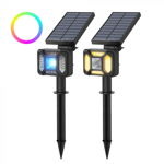 Lampa solara LED Blitzwolf OLT5 pentru gradina, auto RGB plus lumina alba, 1800mAh, waterproof IP44, pana la 15h autonomie