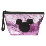 Penar etui Disney Mickey Mouse paiete violet si blanita