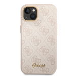 Husa telefon Guess pentru iPhone 14, Metal Camera Outline, Piele ecologica, Roz, Guess