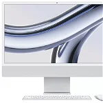 Sistem Desktop PC iMac 24" (2023) cu procesor Apple M3, 8 nuclee CPU si 10 nuclee GPU, 24", Retina 4.5K, 256GB SSD, INT KB, Silver,