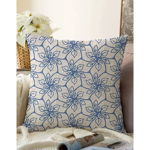 Față de pernă din amestec de bumbac Minimalist Cushion Covers Chic 55 x 55 cm, albastru