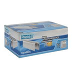 Capse albe Rapid 28/9 mm pentru cabluri, High Performance, galvanizate, semicirculare, divergente, 1000 capse/cutie 11890130