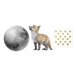 Set autocolante pentru perete Dekornik Little Fox And His Friend The Moon, Dekornik