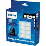 Filtru de evacuare pentru aspirator, compatibil cu Philips FC8010/02, lavabil, alb, 15x12x2.5cm