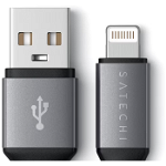 Cablu de date / adaptor Satechi Braided USB Male la Lightning Male, 0.25 m, Space Grey, Satechi